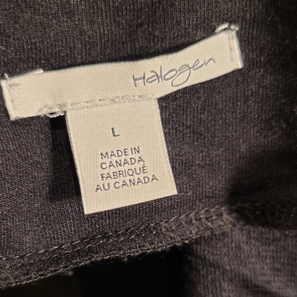 Halogen Draped Tie Back Hi-Lo Black Blouse Women's L - Picture 4 of 5